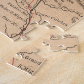 パナマ運河(1885年)のヴィンテージの地図 ジグソーパズル (側面)