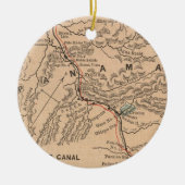パナマ運河(1885年)のヴィンテージの地図 セラミックオーナメント (正面)
