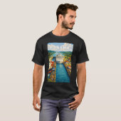 パナマ イラスト 旅行 アート ヴィンテージ Tシャツ (正面フル)
