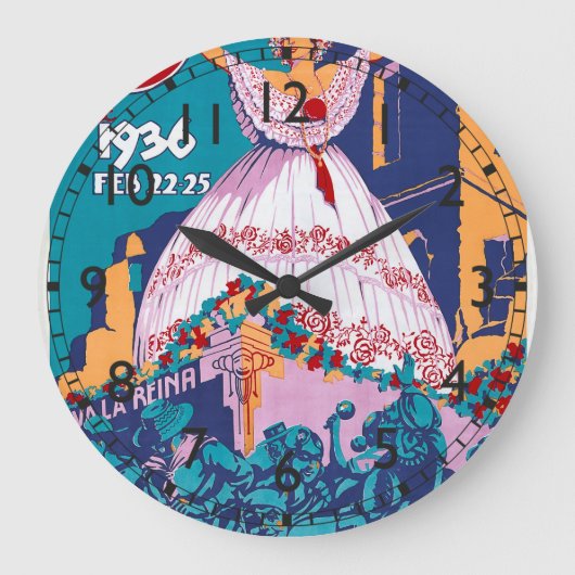 パナマ，カルナバルデ1936年2月22-25日 ラージ壁時計 (正面)