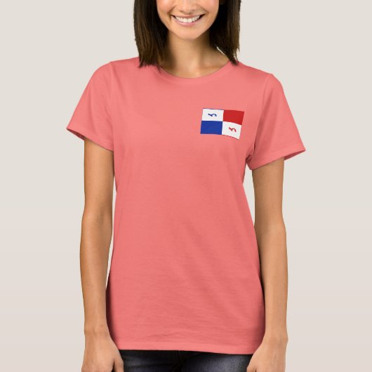 パナマ バナー + 地図 Tシャツ (正面)