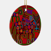 パナマ・モラ – カウボーイに乗って馬を救う セラミックオーナメント (右)