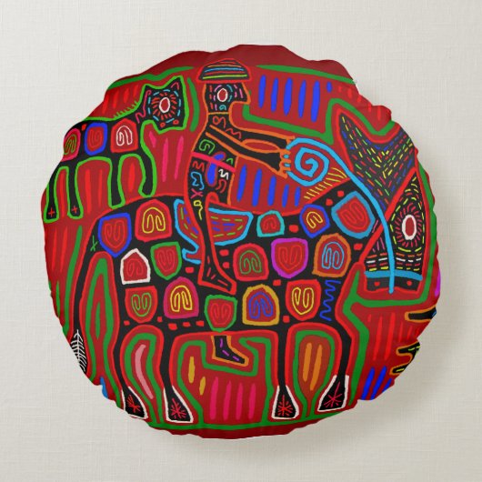 パナマ・モラ – カウボーイに乗って馬を救う ラウンドクッション (裏面)