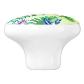 パナロ熱帯葉パターングラデーショングリーン セラミックノブ (側面)