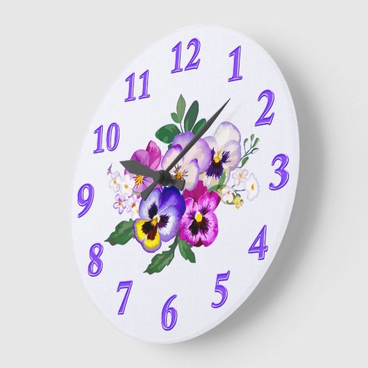 パニかわいらしー時計、編集してテキストを追加、画像 ラージ壁時計 (傾斜)