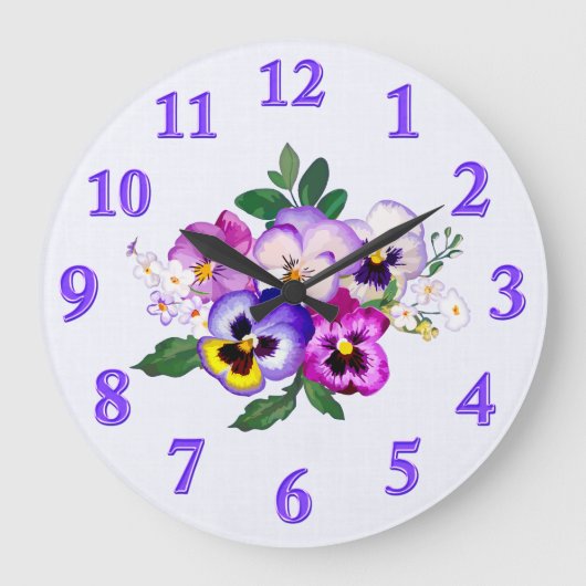 パニかわいらしー時計、編集してテキストを追加、画像 ラージ壁時計 (正面)