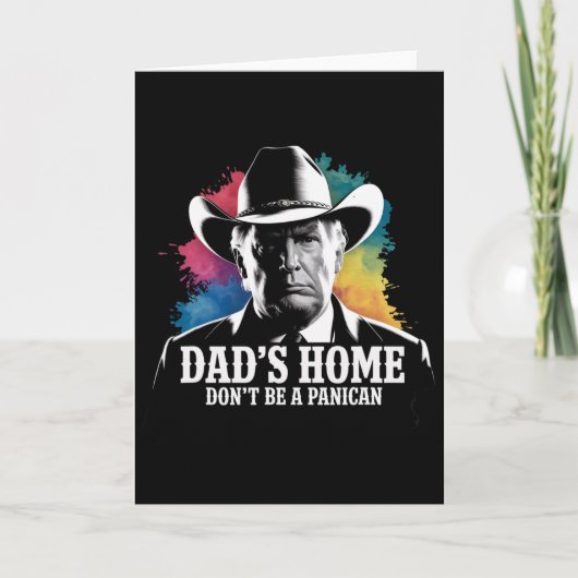 パニックになったトランプのようなカウボーイ父の日Tシャツ カード (正面)