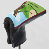 パニックに陥ったダファーが投球 ゴルフヘッドカバー (3/4 正面)