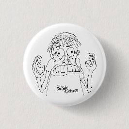 パニックに陥った漫画のキャラクター 缶バッジ