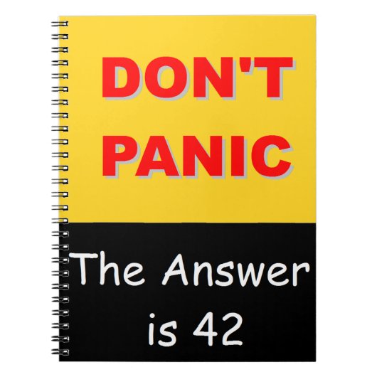 パニックに陥らないで下さい-答えは42です ノートブック (正面)