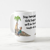 パニックに陥る停止私は養育費のマグを負います コーヒーマグカップ (正面左)