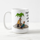 パニックに陥る停止私は養育費のマグを負います コーヒーマグカップ (左)