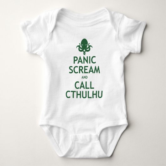 パニック叫びおよび呼出しCthulhu ベビーボディスーツ (正面)