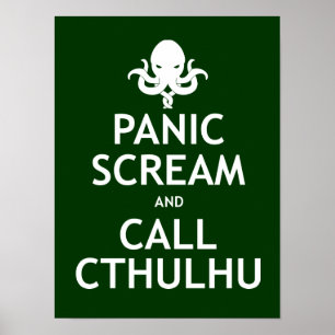 パニック叫びおよび呼出しCthulhu ポスター