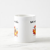 パニック寸前の可愛いニワトリと豆腐 コーヒーマグカップ (中央)