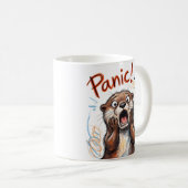 パニック寸止めカワウソの面白いミーム コーヒーマグカップ (正面右)