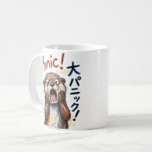 パニック寸止めカワウソの面白いミーム コーヒーマグカップ (正面左)