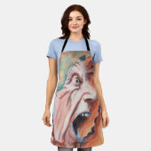 パニック波の油絵 エプロン (着用した状態)