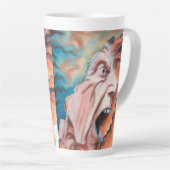 パニック波の油絵 カフェラテマグ (右アングル)