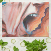 パニック波の油絵 キッチンタオル (折り畳み)