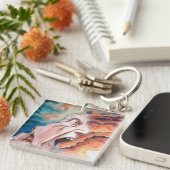 パニック波の油絵 キーホルダー (正面右)