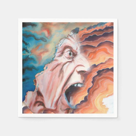 パニック波の油絵 スタンダードカクテルナプキン (正面)