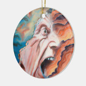 パニック波の油絵 セラミックオーナメント (左)