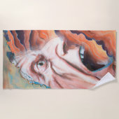 パニック波の油絵 ビーチタオル (正面)