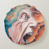 パニック波の油絵 ラウンドクッション (裏面)