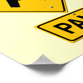 パニック警告標識 ポスター (角)