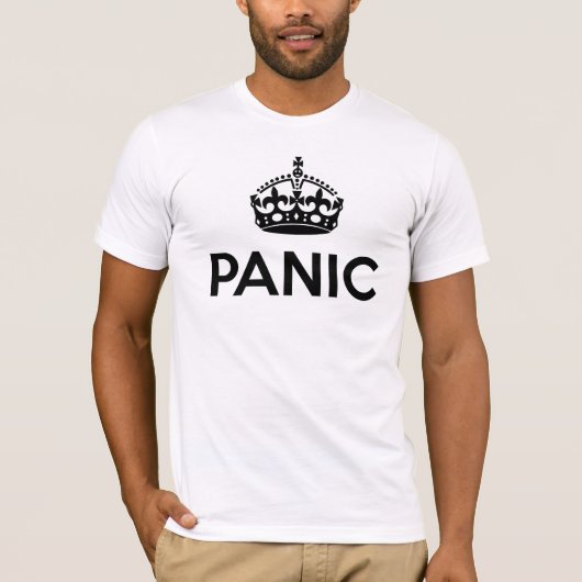 パニック: Keep Calm and Carry Onのからかい(薄い色) Tシャツ (正面)