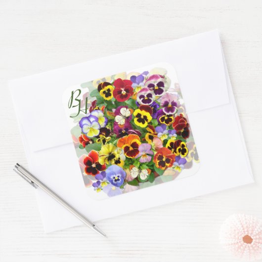 パニパーソナライズされたー美しいと蝶 スクエアシール (封筒)