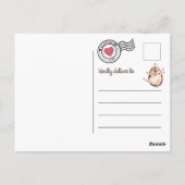 パニーウォーターカラーハッピーヘッジホッグバレンタインデー ポストカード (裏面)