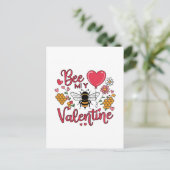 パニービーマイバレンタインハートと花 ポストカード (スタンド正面)