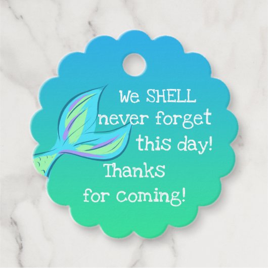 パニーマーメイドシェルメッセージカード フェイバータグ (正面)