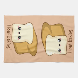 パニー私はあなたを愛し、かわいいパン キッチンタオル