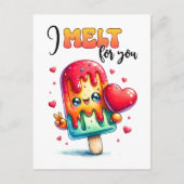 パニー私はバレンタインのために溶かす ポストカード (正面)