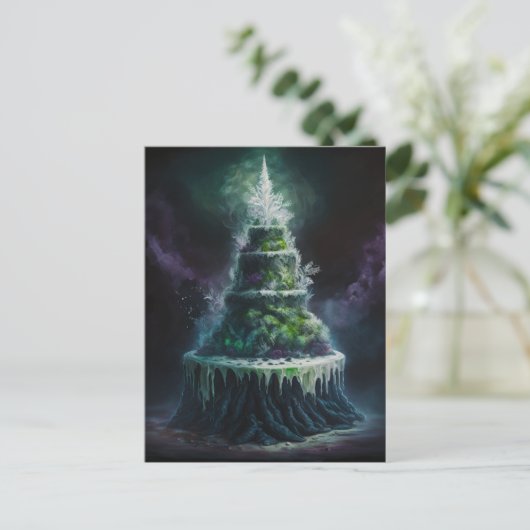 パニー風のスモークの除草ケーキ ポストカード (スタンド正面)