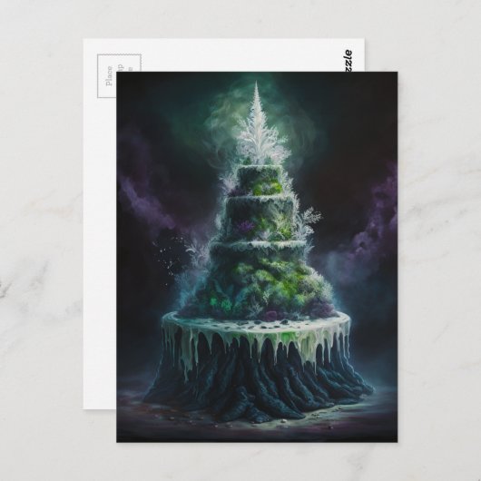 パニー風のスモークの除草ケーキ ポストカード (正面/裏面)