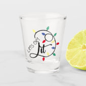 パニー・レッツが点灯 | Christmas Lights Drink Pun ショットグラス (正面)