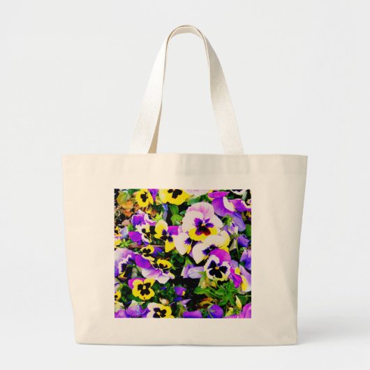 パニ数々のシーの花 ラージトートバッグ (正面)