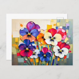 パニ魅力的ーのモダン抽象芸術スタイル シーズンポストカード