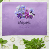 パネかわいらしシパーソナライズされたー紫キッチンタオル キッチンタオル (折り畳み)