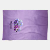 パネかわいらしシパーソナライズされたー紫キッチンタオル キッチンタオル (横)