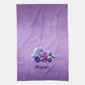パネかわいらしシパーソナライズされたー紫キッチンタオル キッチンタオル (縦)
