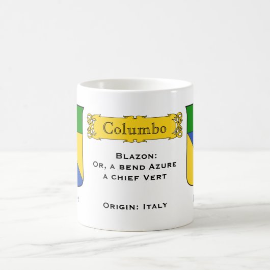 パネイタリアンスコロンボ紋章の盾とブレゾン コーヒーマグカップ (中央)