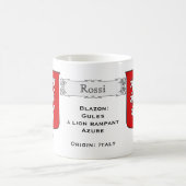 パネイタリアンスロッシ紋章シールドとブレゾン コーヒーマグカップ (中央)