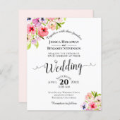 パネカラフルスエレガント予算結婚式招待状 (正面/裏面)