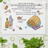 パネコーク図解入りの、写真付きのディッシュタオル キッチンタオル (折り畳み)