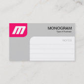 パネルのモノグラム-ネオン赤いおよび灰色 名刺 (裏面)